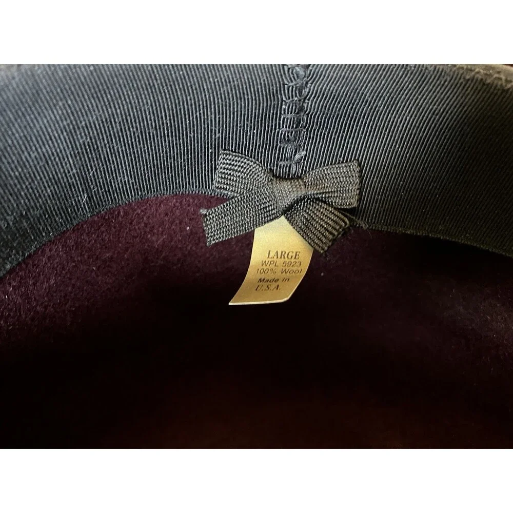 Vintage Banana Republic Safari Co 100% Wool Wide Brim Hat Burgundy Size L USA